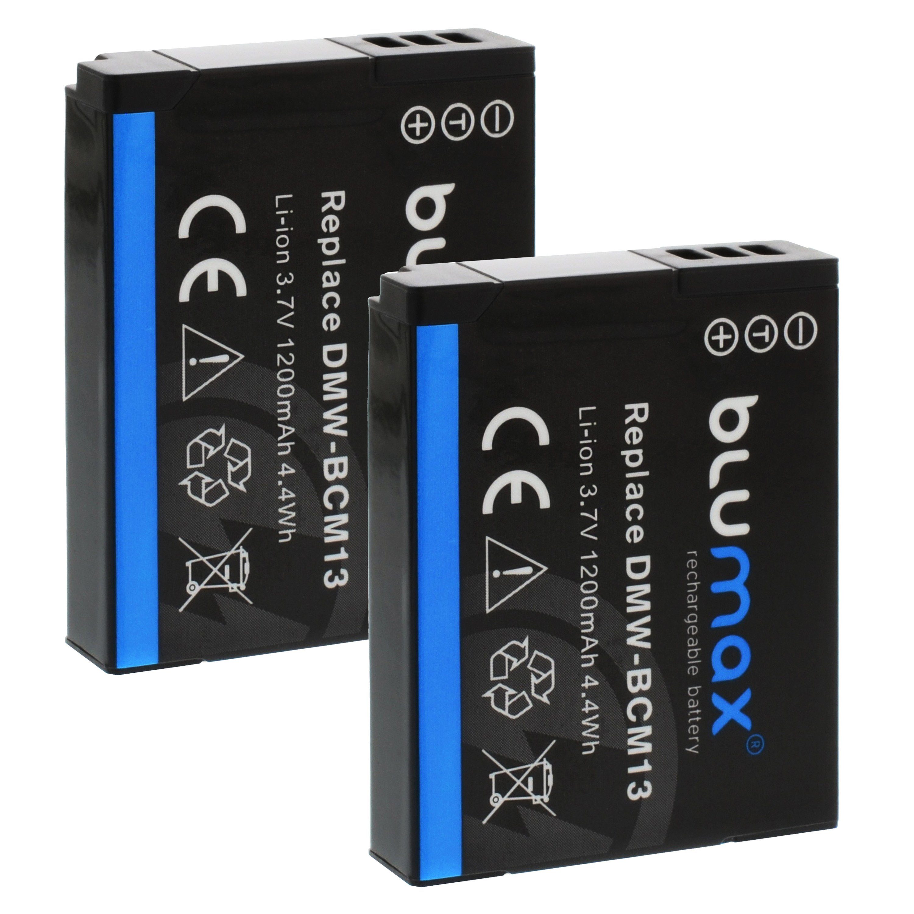 Blumax 2x DMW- BCM13 DMC-FT5 TZ41 TZ71 ZS30 1200 mAh Kamera-Akku