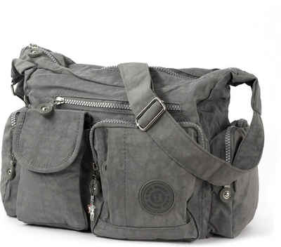 BAG STREET Schultertasche Bag Street Nylon Tasche Damenhandtasche (Schultertasche, Schultertasche), Damen, Jugend Tasche strapazierfähiges Textilnylon grau