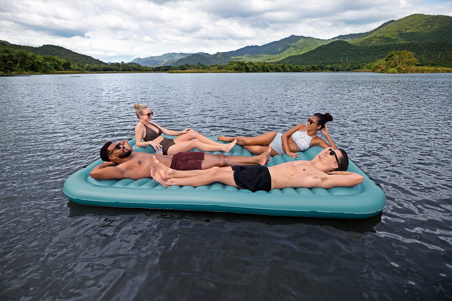Bestway Badeinsel Hydro Force® Sun Soaker™, (Packung, 1-St., beliebig erweiterbar), 269 x 183 x 25,5 cm