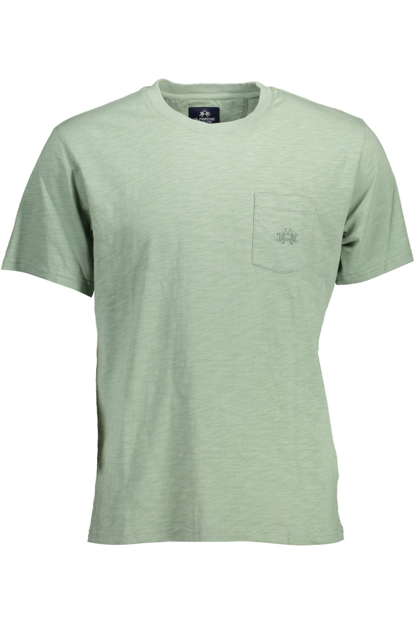 La Martina T-Shirt Herren T-Shirt Grün Kurzarm mit Stickerei und