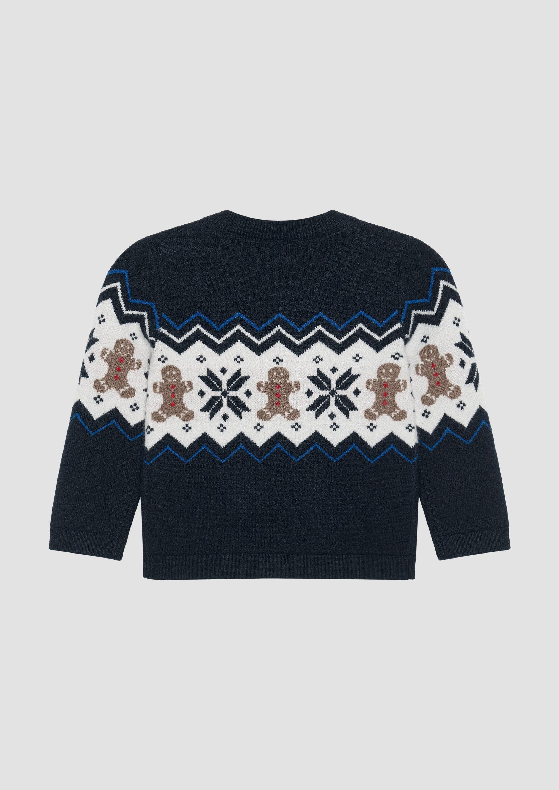 s.Oliver Longpullover Strickpullover Strickpullover mit Weihnachtsmotiv