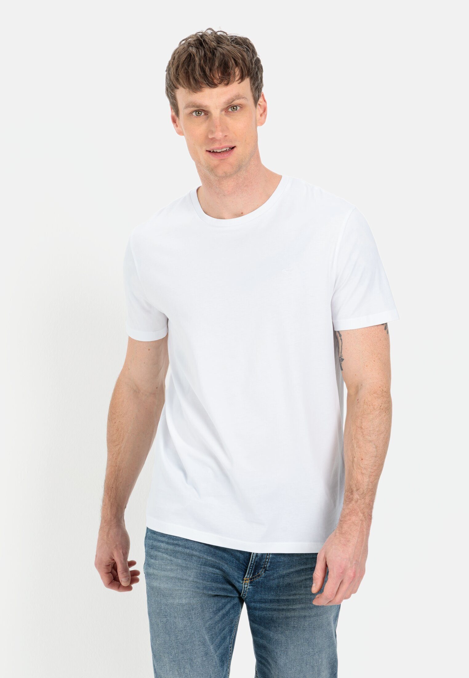 camel active T-Shirt aus nachhaltigem Organic Cotton Kurzarm Rundhals günstig online kaufen