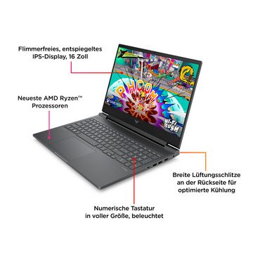 HP 16-s1076ng Gaming-Notebook (40,9 cm/16,1 Zoll, AMD Ryzen 7 8840HS, GeForce® RTX 4060, 1000 GB SSD)