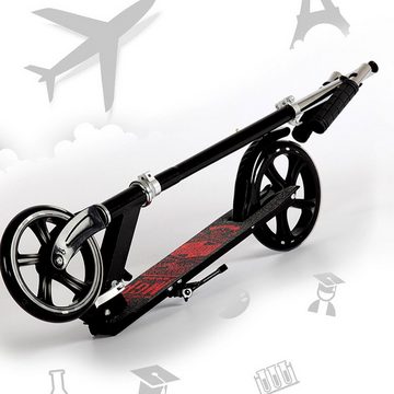 Kpaloft Cityroller Tretroller mit Federung, Scooter, mit Schutzblechen, klappbar und, höhenverstellbar, Roller, belastbar bis 150 kg