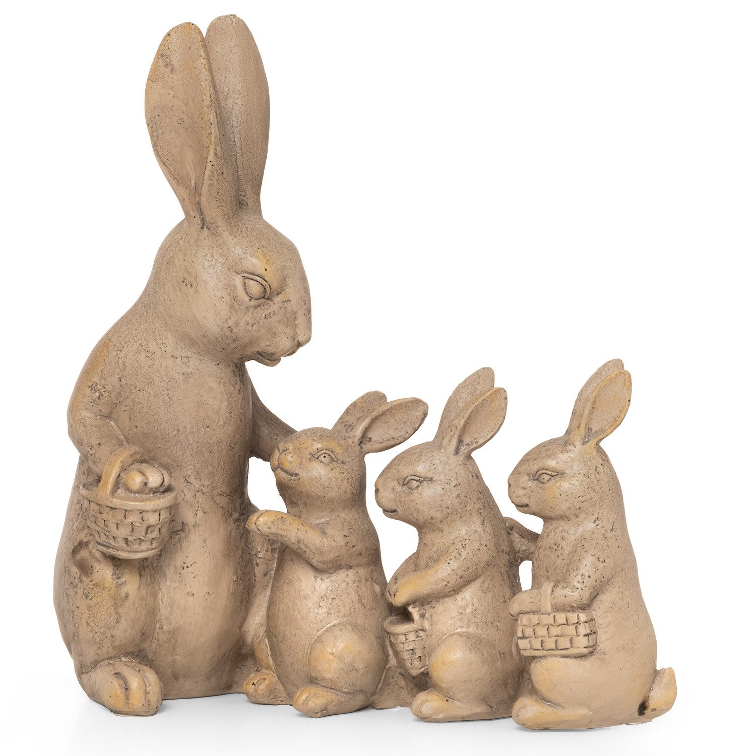 Moritz Dekofigur Dekohase mit Kindern Ostern Hasen Familie, Polyresin Figuren Deko Geschenk Geometrische TierFigur Modern Skulptur