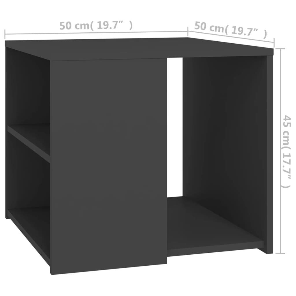 50x50x45 Grau cm Beistelltisch vidaXL | (1-St) Holzwerkstoff Beistelltisch Grau Grau