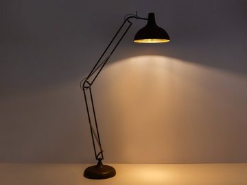 meineWunschleuchte LED Stehlampe, LED wechselbar, warmweiß, groß-e Vintage Industrial Style Leselampe dimmbar Leselicht Höhe 271cm