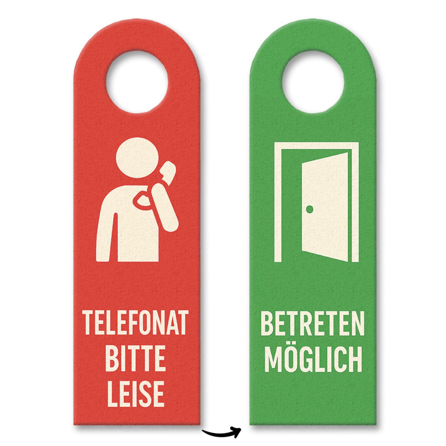 speecheese Dekohänger Telefonat Bitte leise betreten möglich Türhänger 10er Set Büro