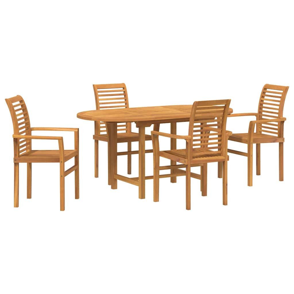 vidaXL Gartenlounge-Set Garten Essgruppe 5 pcs Braun Massivholz, (5-tlg)