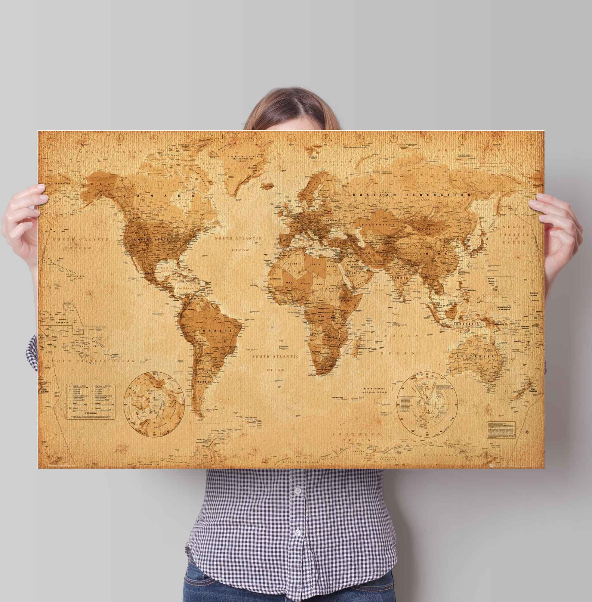 Reinders Poster "Poster Weltkarte Antik Stil", Weltkarte, (1 St.) günstig online kaufen