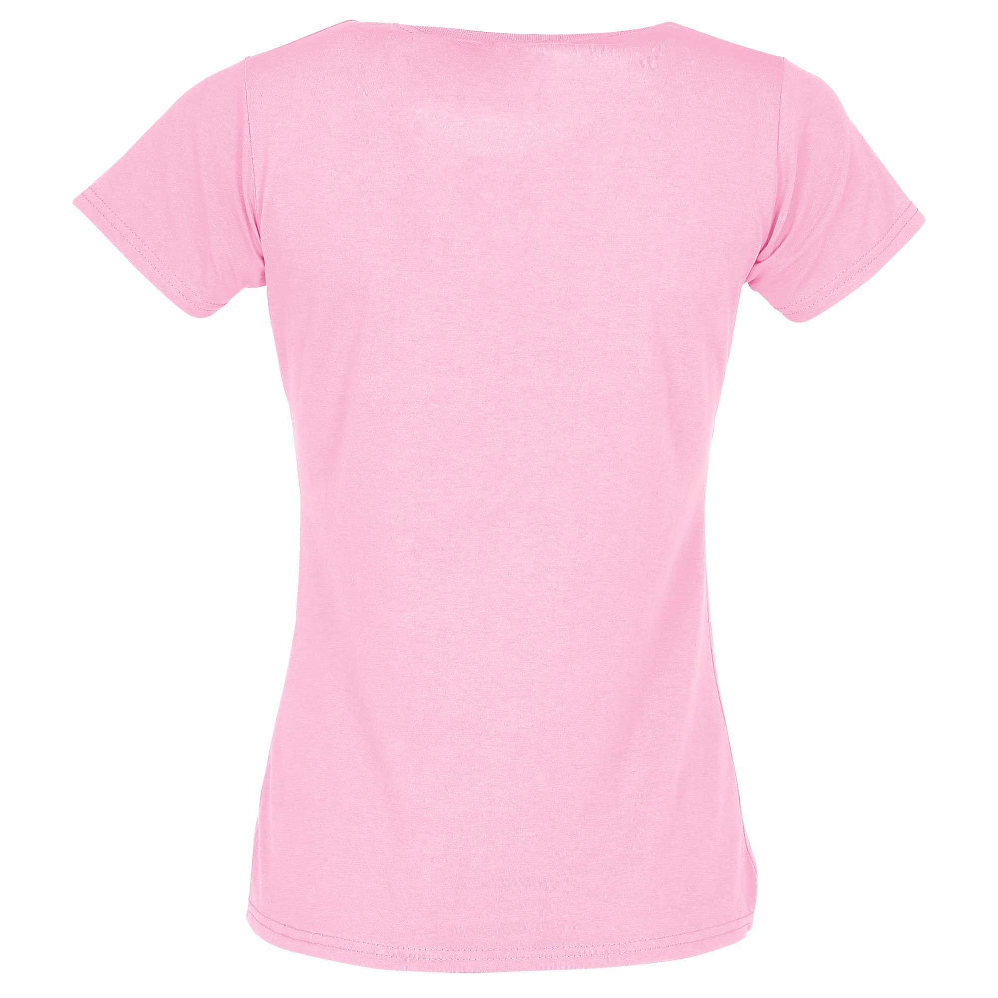 Fruit of the Loom Damen (rose Rundhalsshirt T-Shirt mit Rosa Vintage-Logo 52)