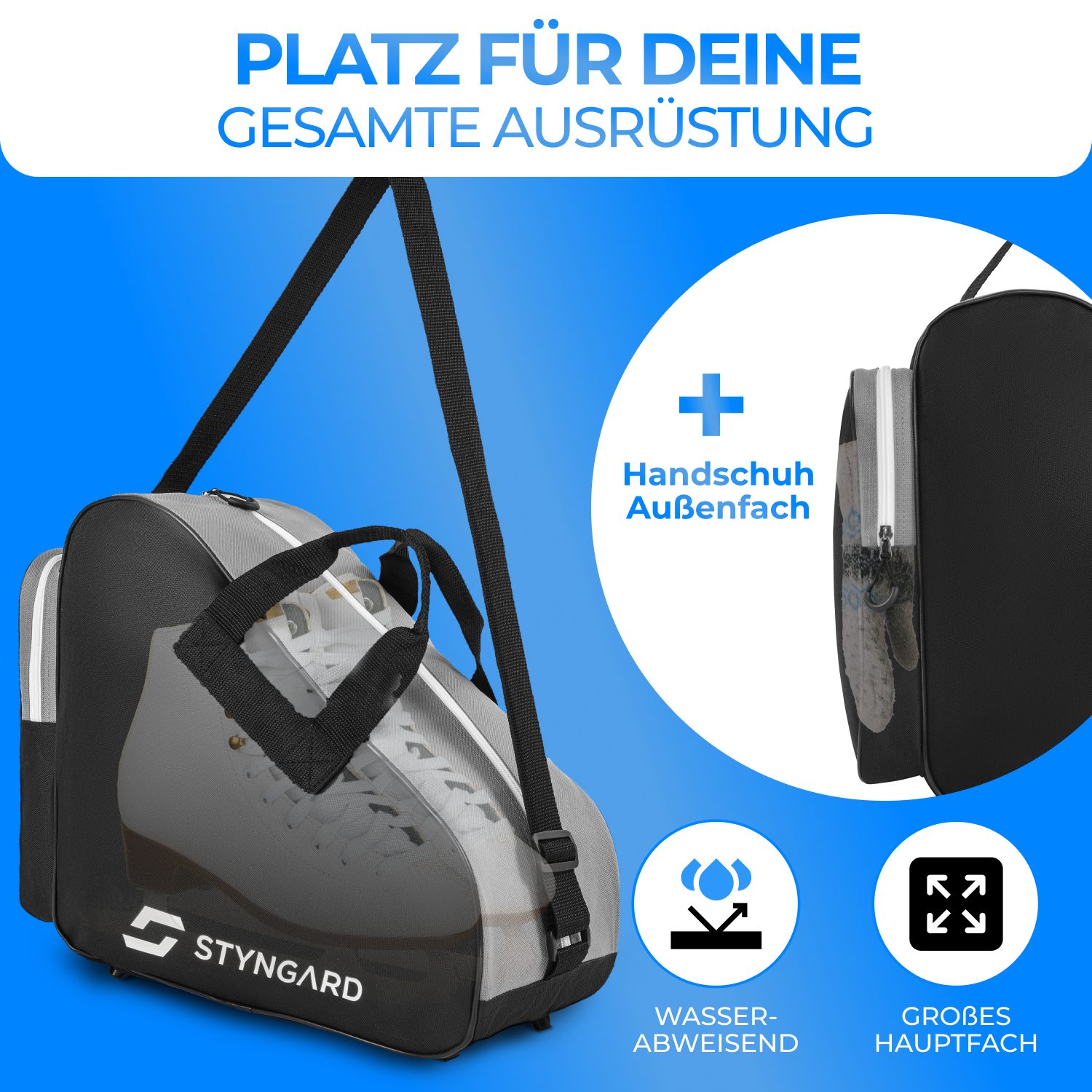 Styngard Sporttasche MONTREAL, Schlittschuhtasche Damen & Herren - Inlinertasche für Eislaufschuhe