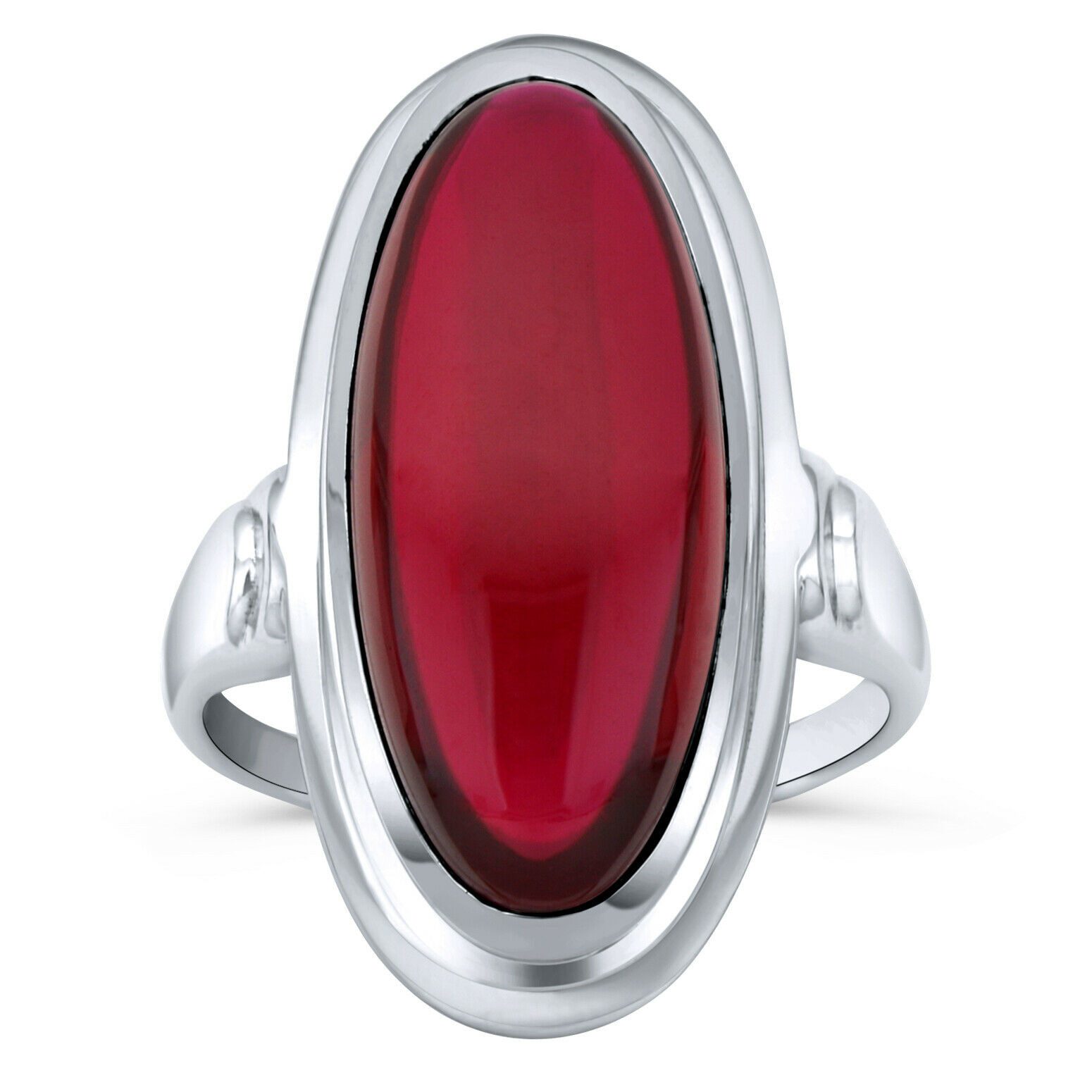 Tony Fein Silberring Ring aus 925er Silber mit rotem Zirkonia Stein Rhodini günstig online kaufen