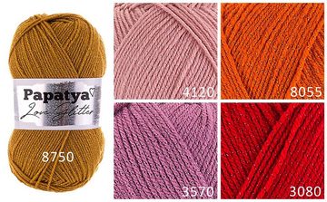 maDDma 100g Strickgarn Papatya Love Glitter Wolle Effektgarn, 360 m, 5680 jeansblau