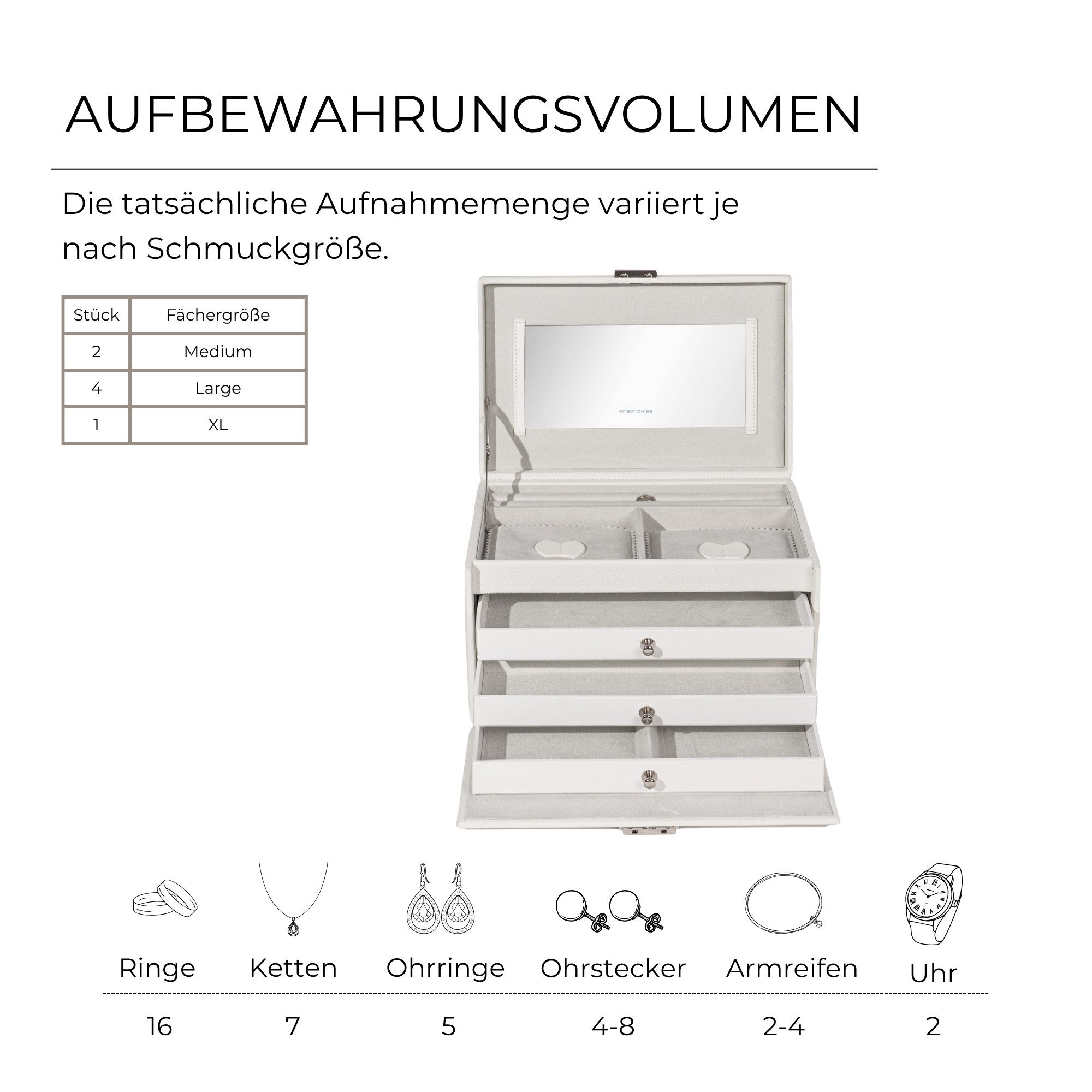 Friedrich23 Schmuckkasten Jolie 2.0 Kreuznarben-Optik