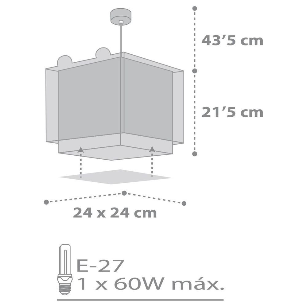 Angabe, Dalber Kinderleuchte warmweiss, Nein, Grau Little Pendelleuchte keine Deckenleuchte E27, Kinderzimmer Teddy in Kinderzimmerlampe, Leuchtmittel enthalten: