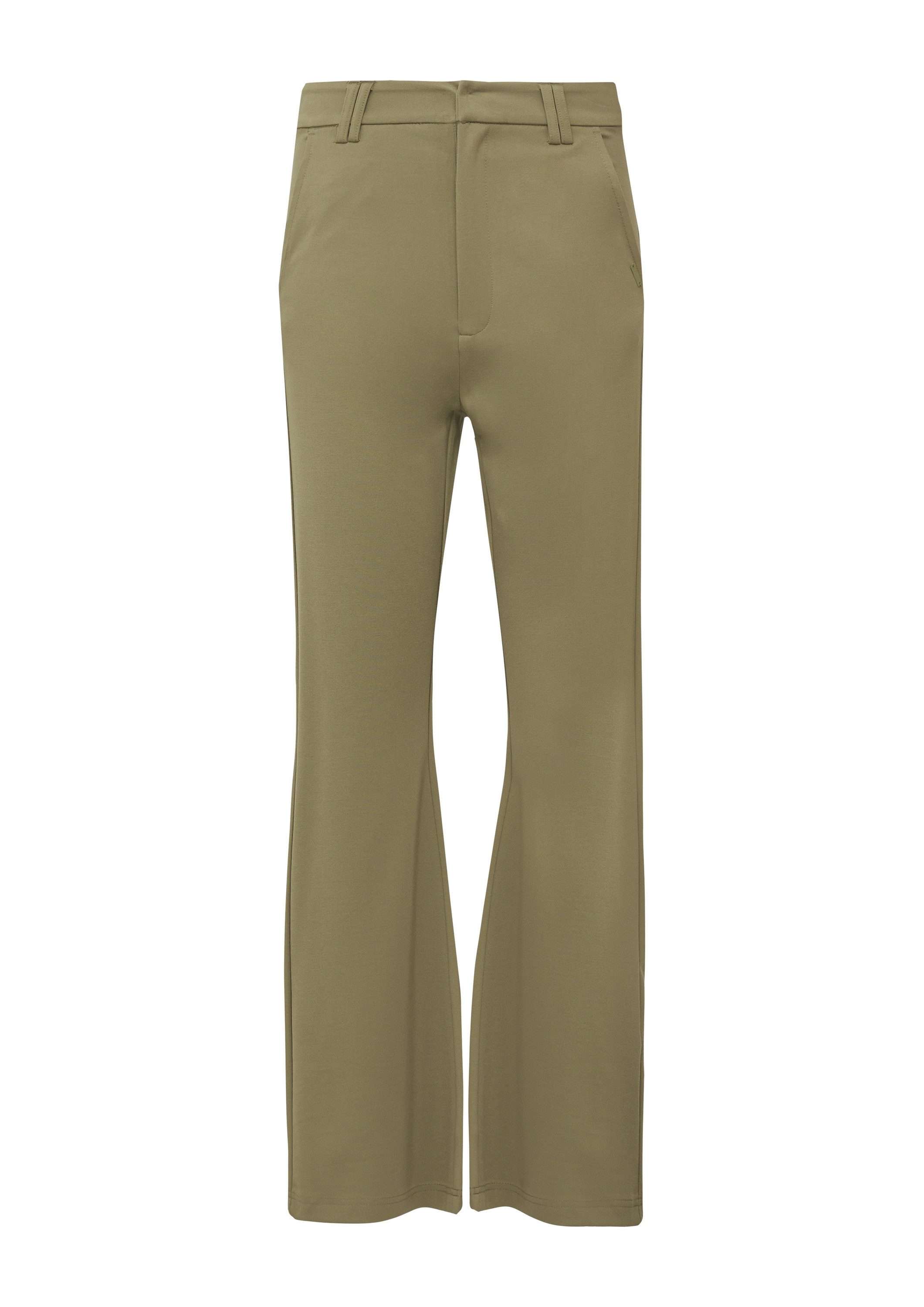 QS Chinos Hose Elastische Hose aus Interlockjersey mit ausgestelltem Bein günstig online kaufen