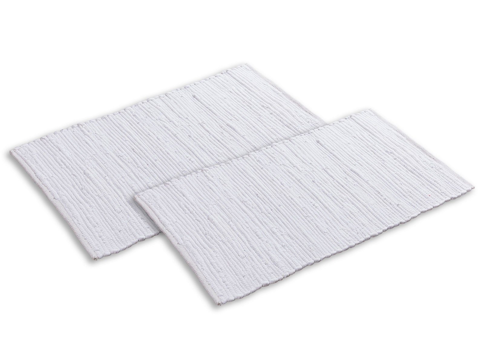 Teppich Badteppich Set 2er groß 80x50 cm 100% Baumwolle Badematte vers. Farben, Minara weiß