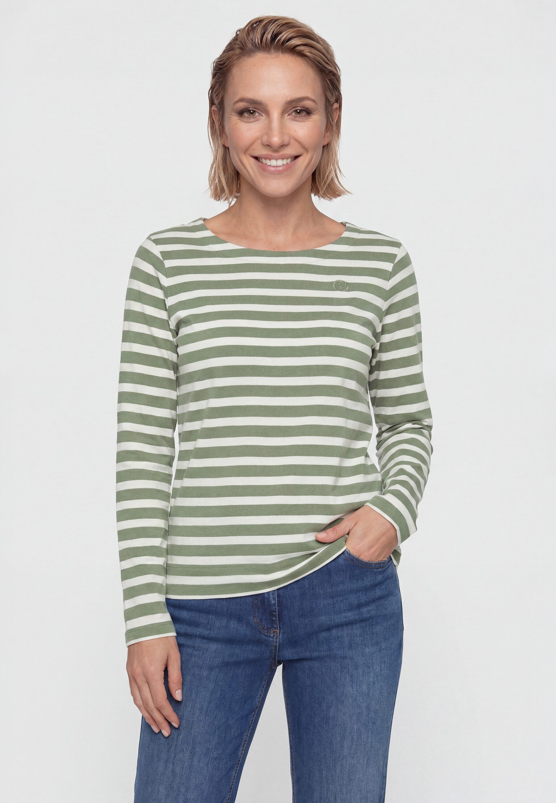 Olsen T-Shirt Shirt mit Rundhalsausschnitt und langen Ärmeln