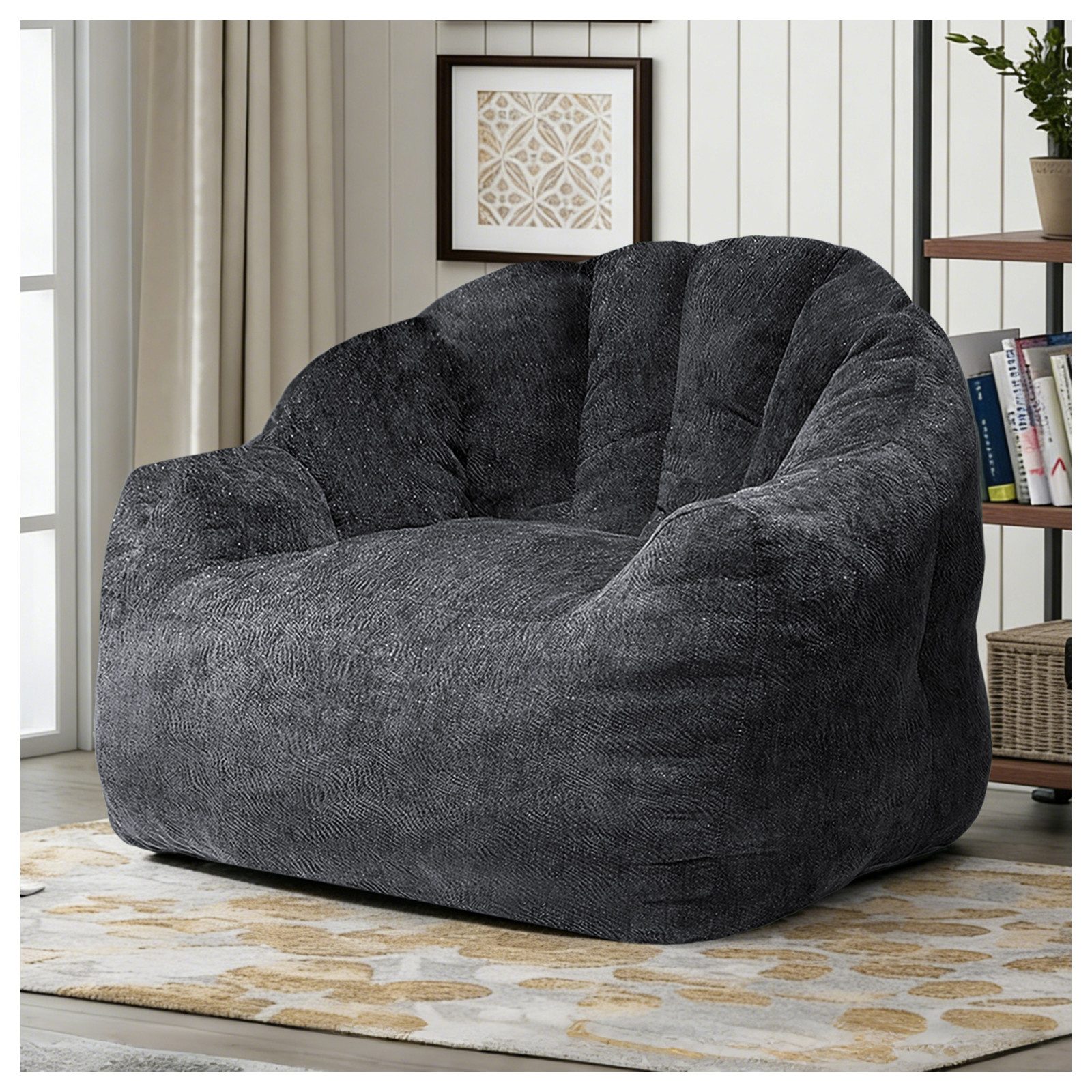 HAUSS SPOLE Loungesessel Rund ergonomisch Relaxsofa Loungesessel für Erwachsene in Schwarz