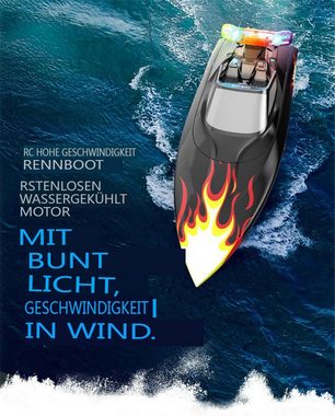 Eachine RC-Boot, Bürstenloses Rennboot mit LED Licht 4 Kanäle 35-40 km/h