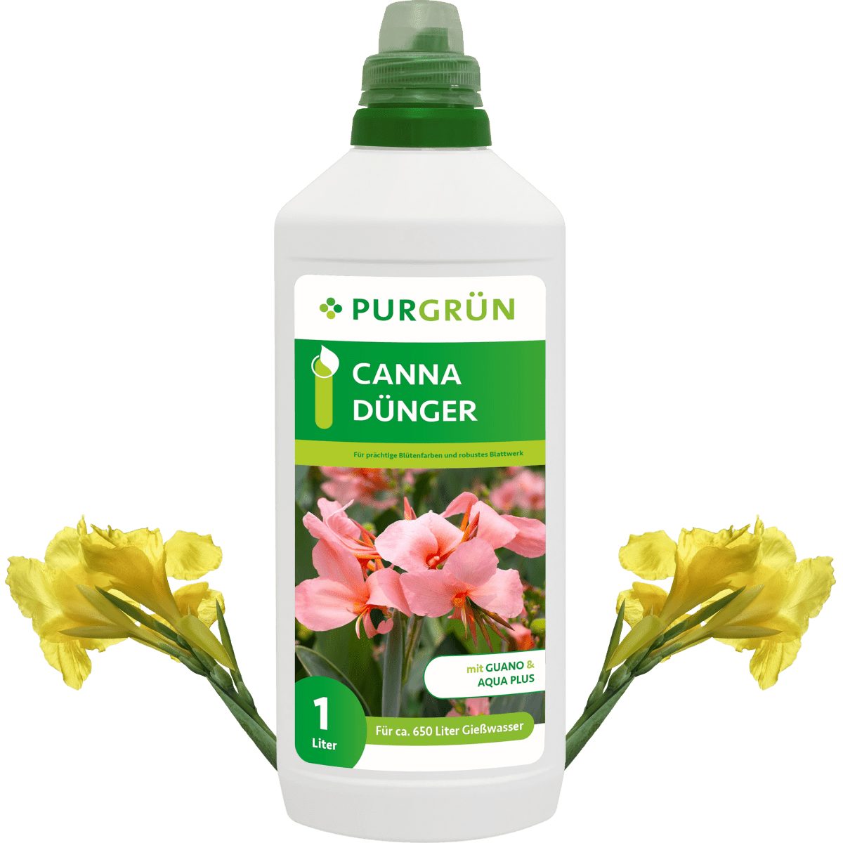 Blumendünger Purgrün Canna Dünger, NPK 8+8+6, Guano & Aqua Plus, 1L