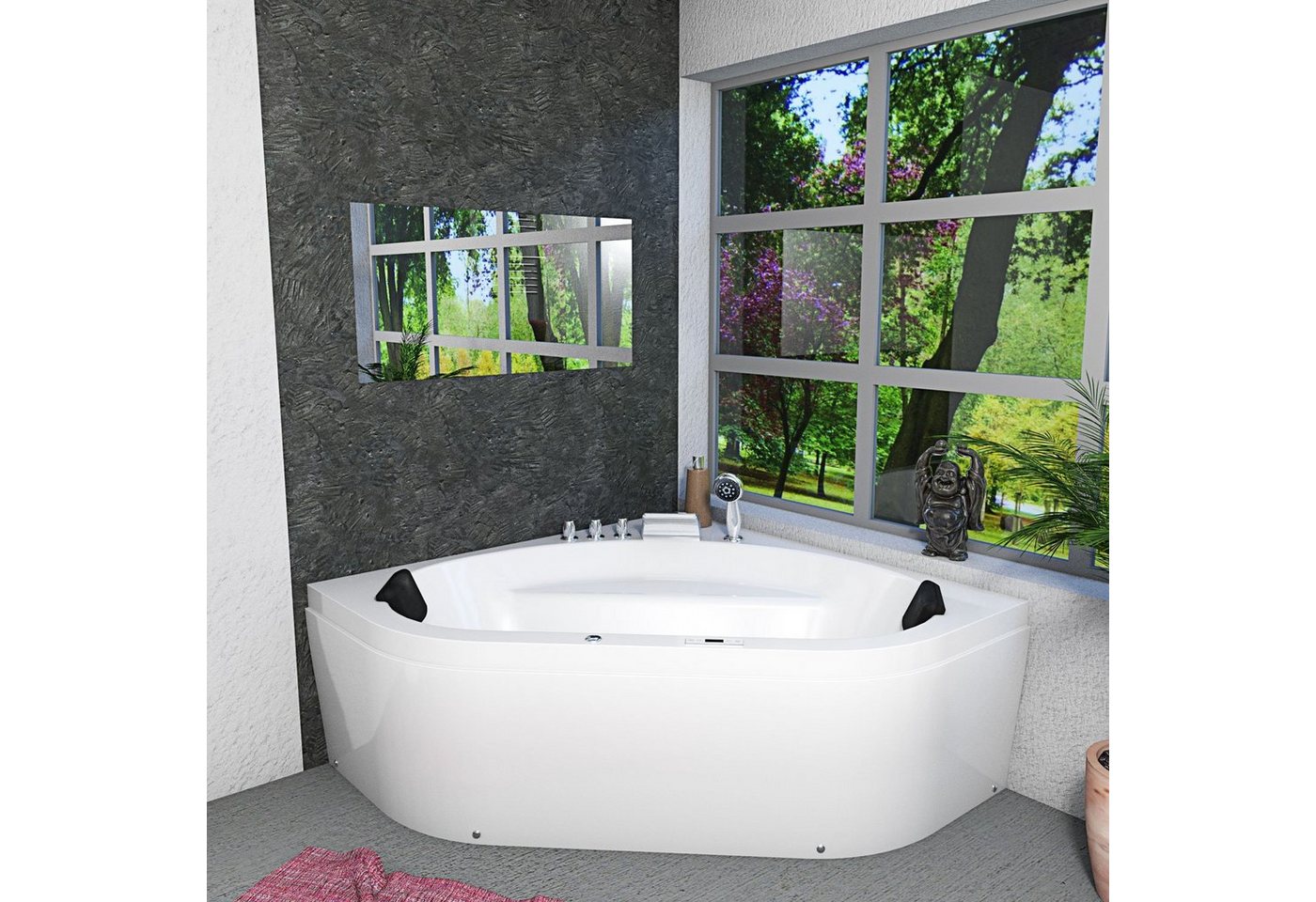 Thumbnail - AcquaVapore Whirlpool-Badewanne Whirlpool Pool Badewanne Eckwanne W20H-ALL 140x140cm, (1-tlg)