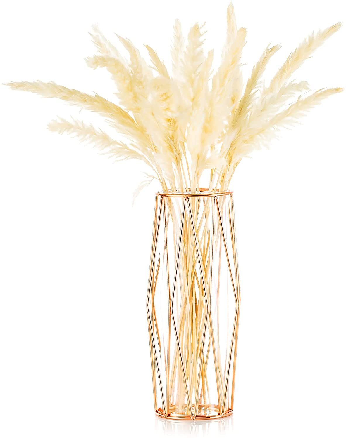 zggzerg Dekovase Dekovase Vase Für Pampasgras, Glas Roségold Vase Hochbodenvase (1 St) (1 St)