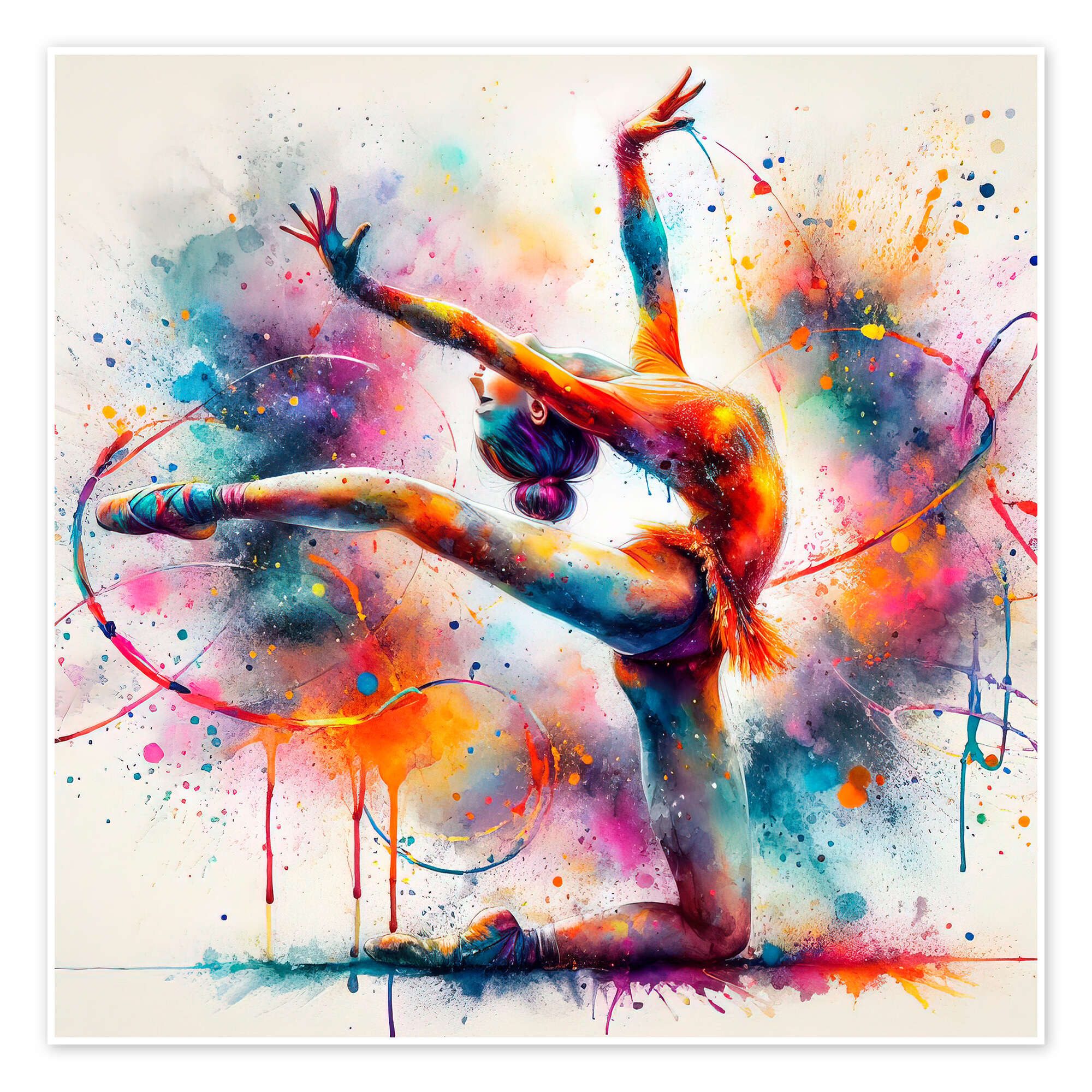 Posterlounge Wandbild Rhythmische Gymnastik in Aquarell, nobelart, erhältlich als Poster, Leinwandbild, Wandsticker oder Acrylglasbild