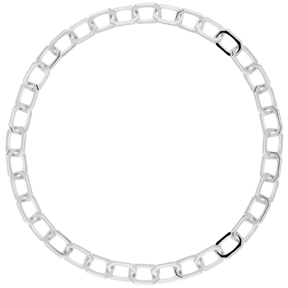 P D Paola Kette ohne Anhänger Damen-Large Signature Chain silberfarben