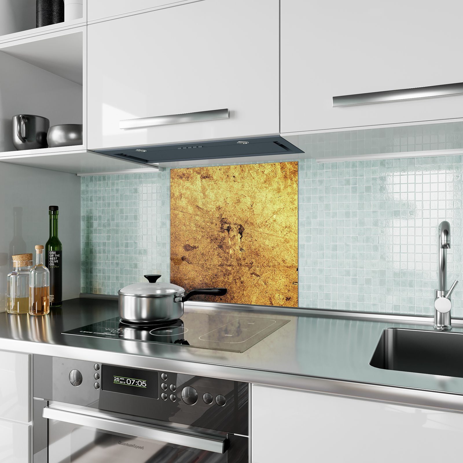 mit Küchenrückwand Primedeco Motiv Spritzschutz Küchenrückwand Texturen Wand an Glas
