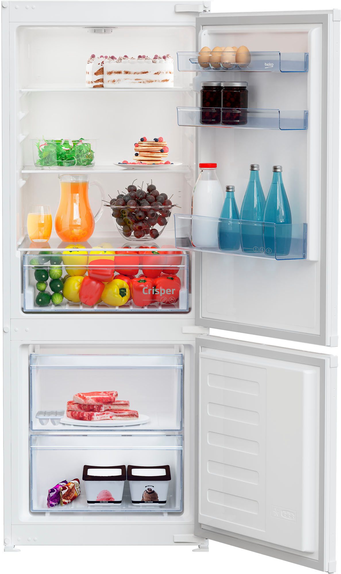 BEKO Einbaukühlgefrierkombination BCSA240K4SN 7521820007, 144 cm hoch, 54 cm breit