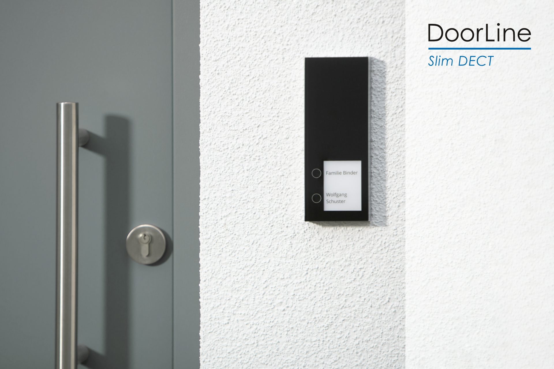 Türklingel (per der AVM Slim Knopfdrück FRITZ!Box Tür-Sprechanlage DoorLine Weiß Smart DECT Home mit gekoppelt) zur