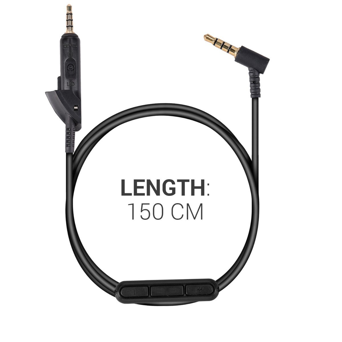 kwmobile Kopfhörerkabel für Bose QuietComfort 15 Audio-Kabel, (19.80 cm), Ersatz Kabel 150 cm Mikrofon Lautstärkeregler - 3.5mm Klinke