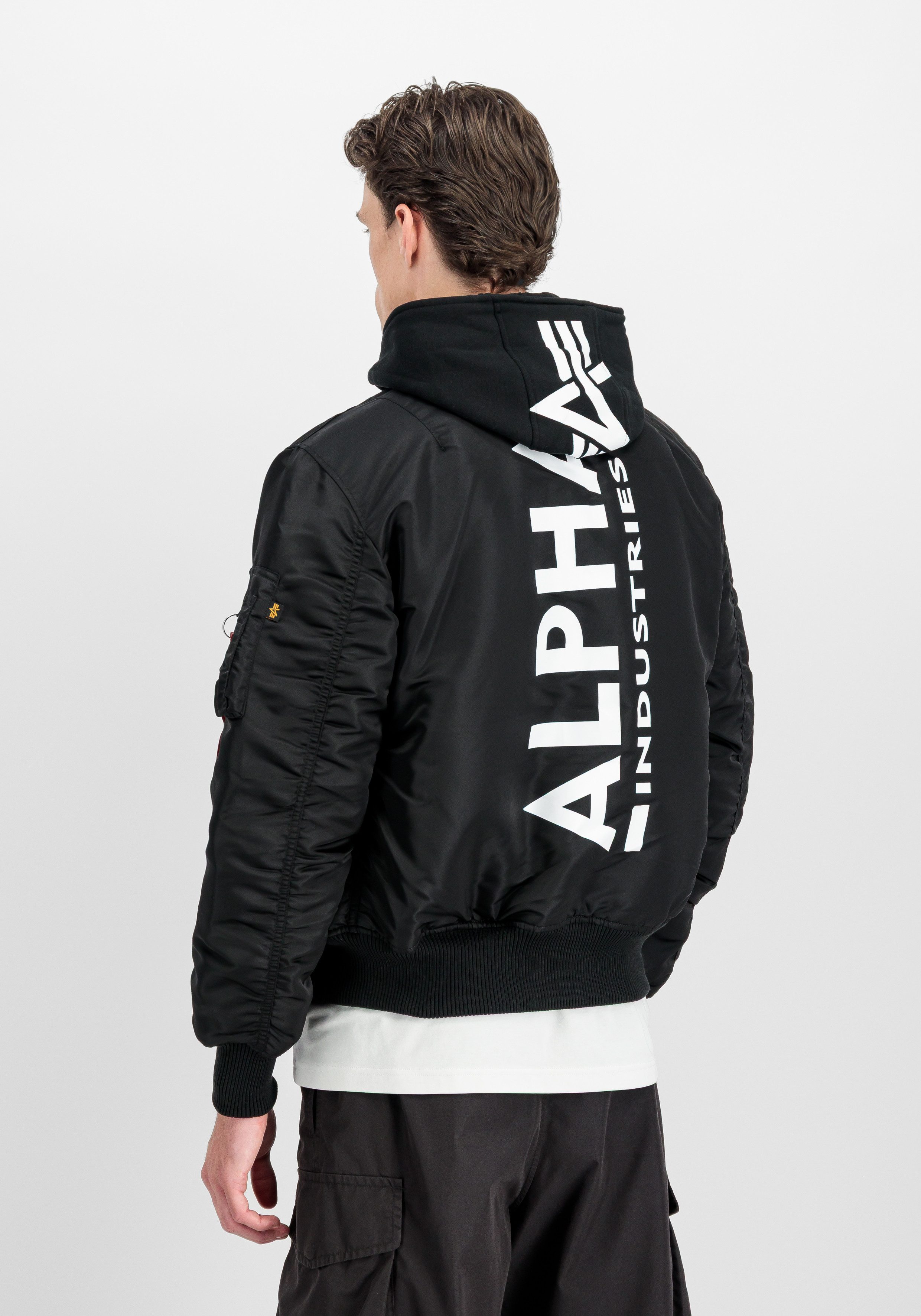 Alpha Industries Bomberjacke MA-1 ZH Back Print Kunstfaser, slim fit