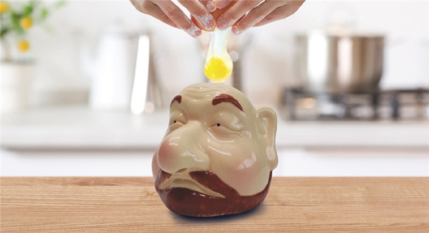 Winkee Eiertrenner Chefkoch, (Keramik, 1-tlg., Separator, Eigelbtrenner), ca. 12 x 16 x 11 cm