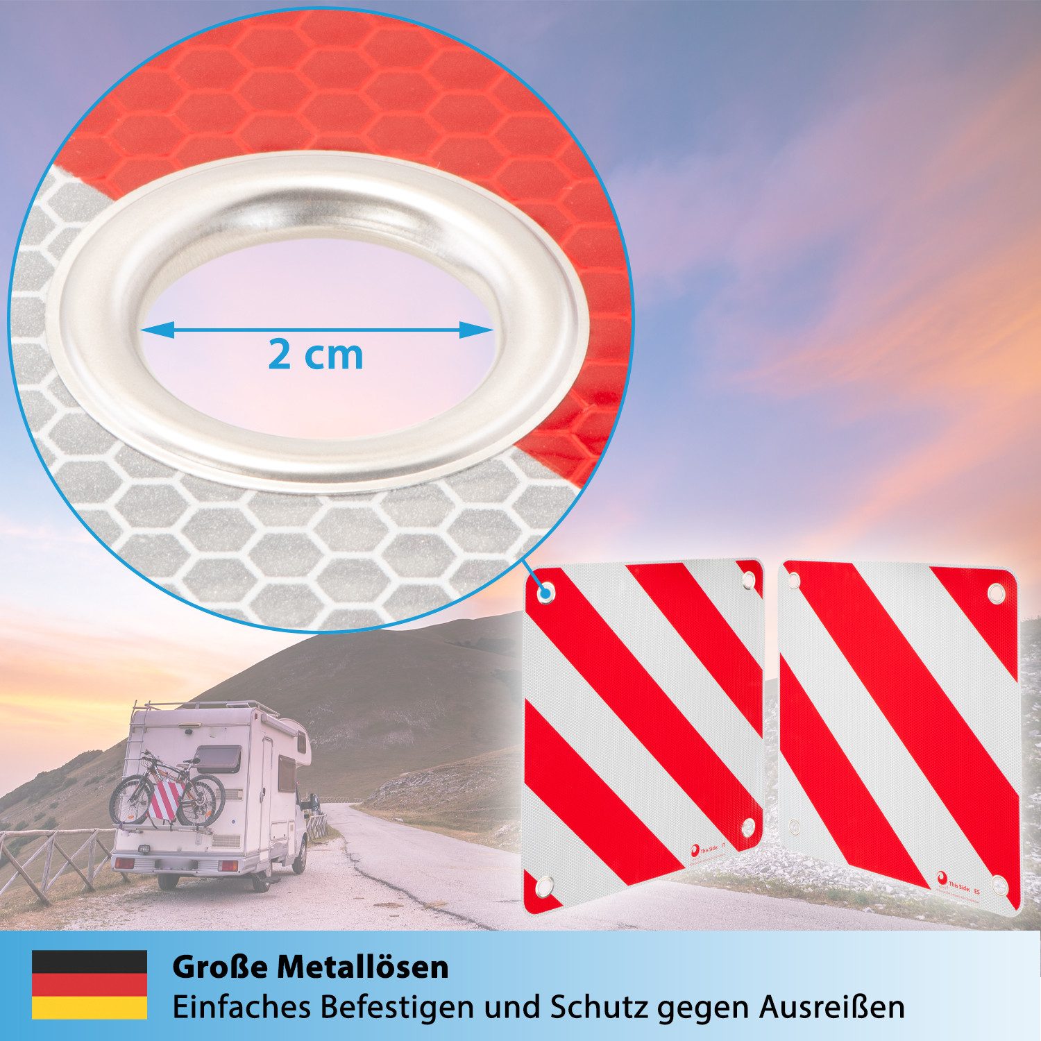 valonic Warnschild valonic Premium Warntafel - 2in1 für IT, ES und PRT - Robustes PVC