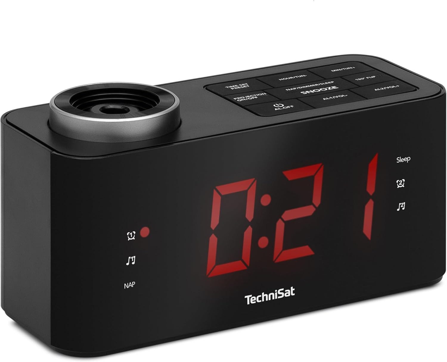 TechniSat Radiowecker DIGICLOCK 3 UKW-Radio, Wecktimer, Snooze-Funktion, Projektor