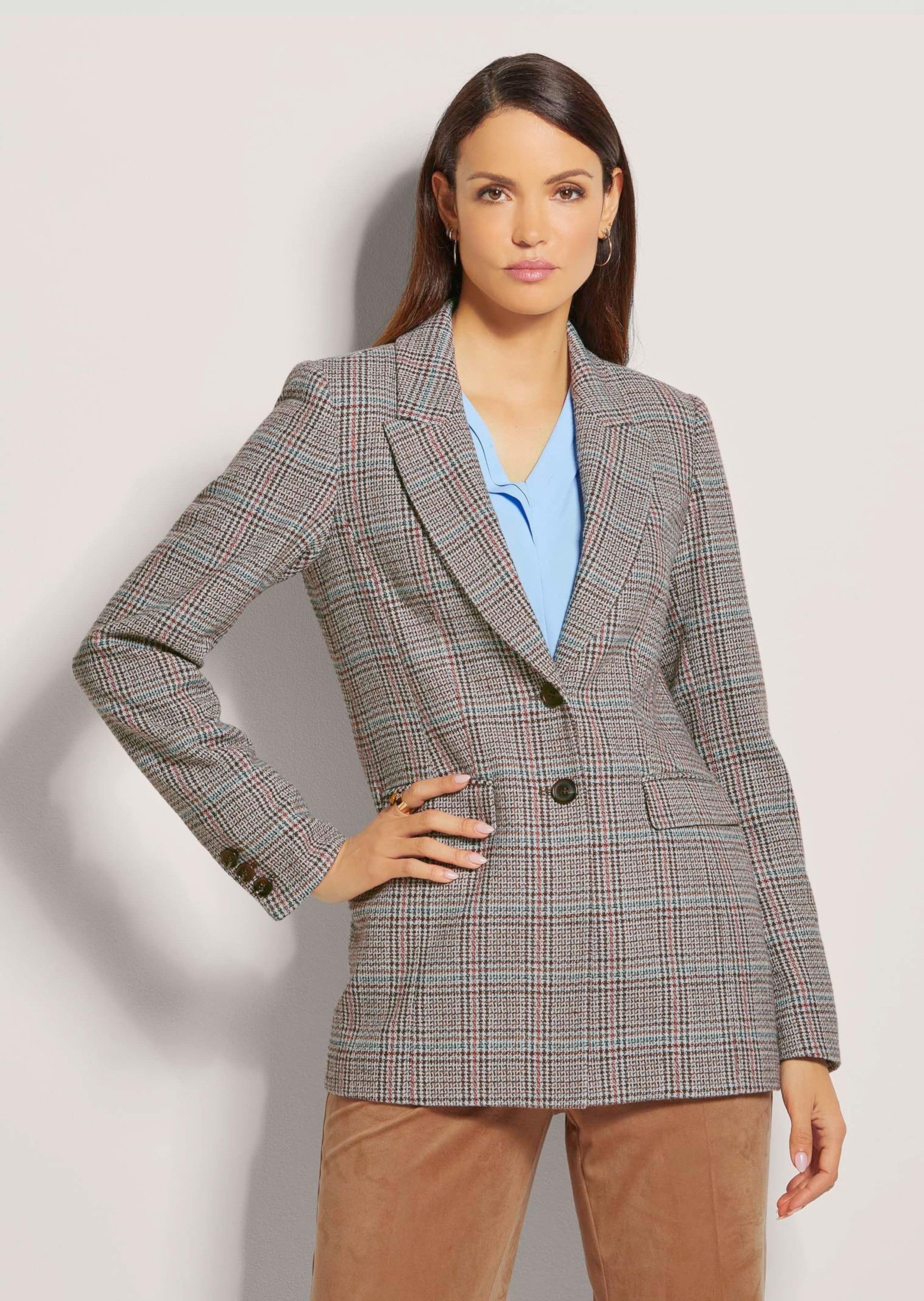 Kurzblazer Langer Blazer mit Wolle