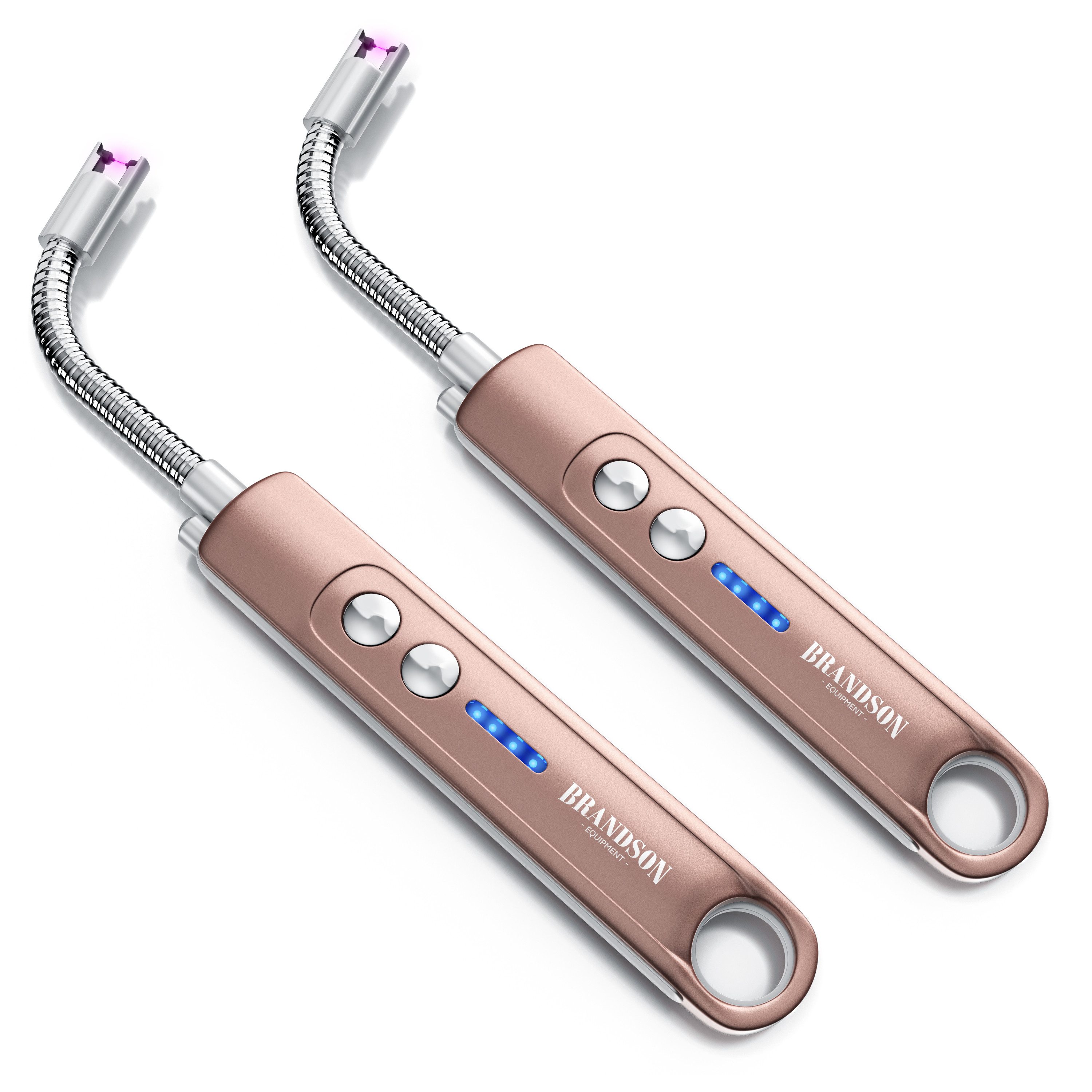 Brandson Feuerzeug elektrisch, Lichtbogen Stabfeuerzeug USB aufladbar (2-St), Kerzenanzünder für Küche, Kerzen, Gasherde, Grill, Kamin