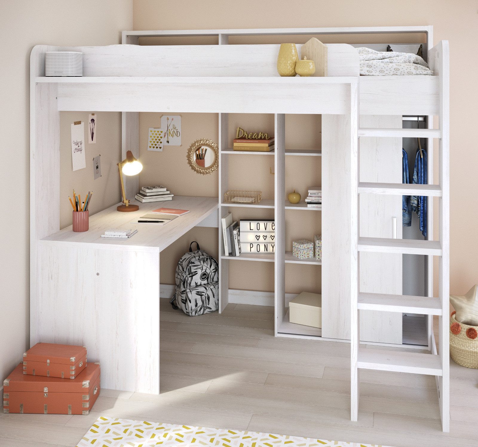 Parisot Hochbett Higher (Stauraumbett Liegefläche 90x200 günstig online kaufen