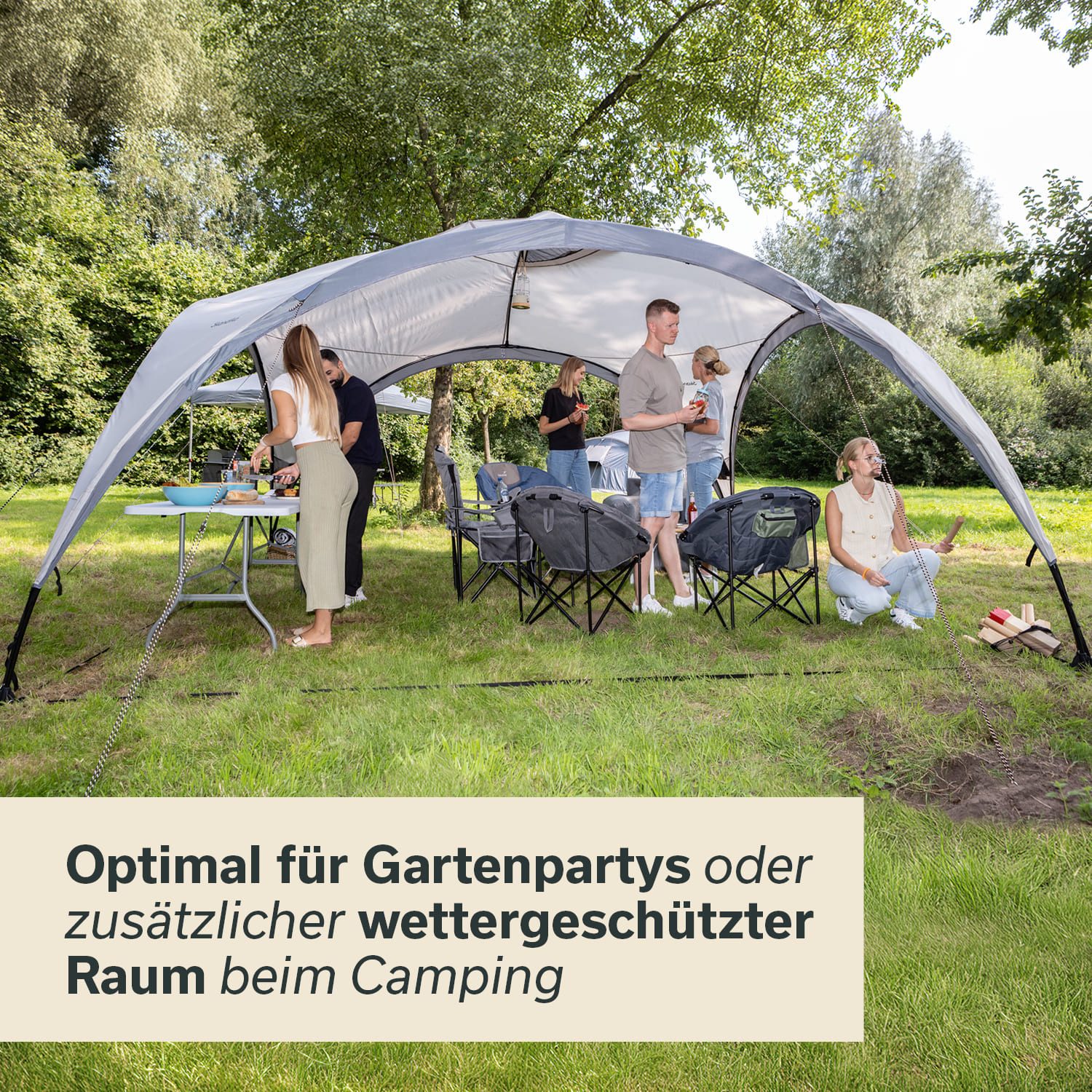 Skandika Pavillon Event Shelter Ascot Gartenpavillon, 350x350, wetterfest, Regenschutz, UPF 50+, 230 cm Stehhöhe, Partyzelt