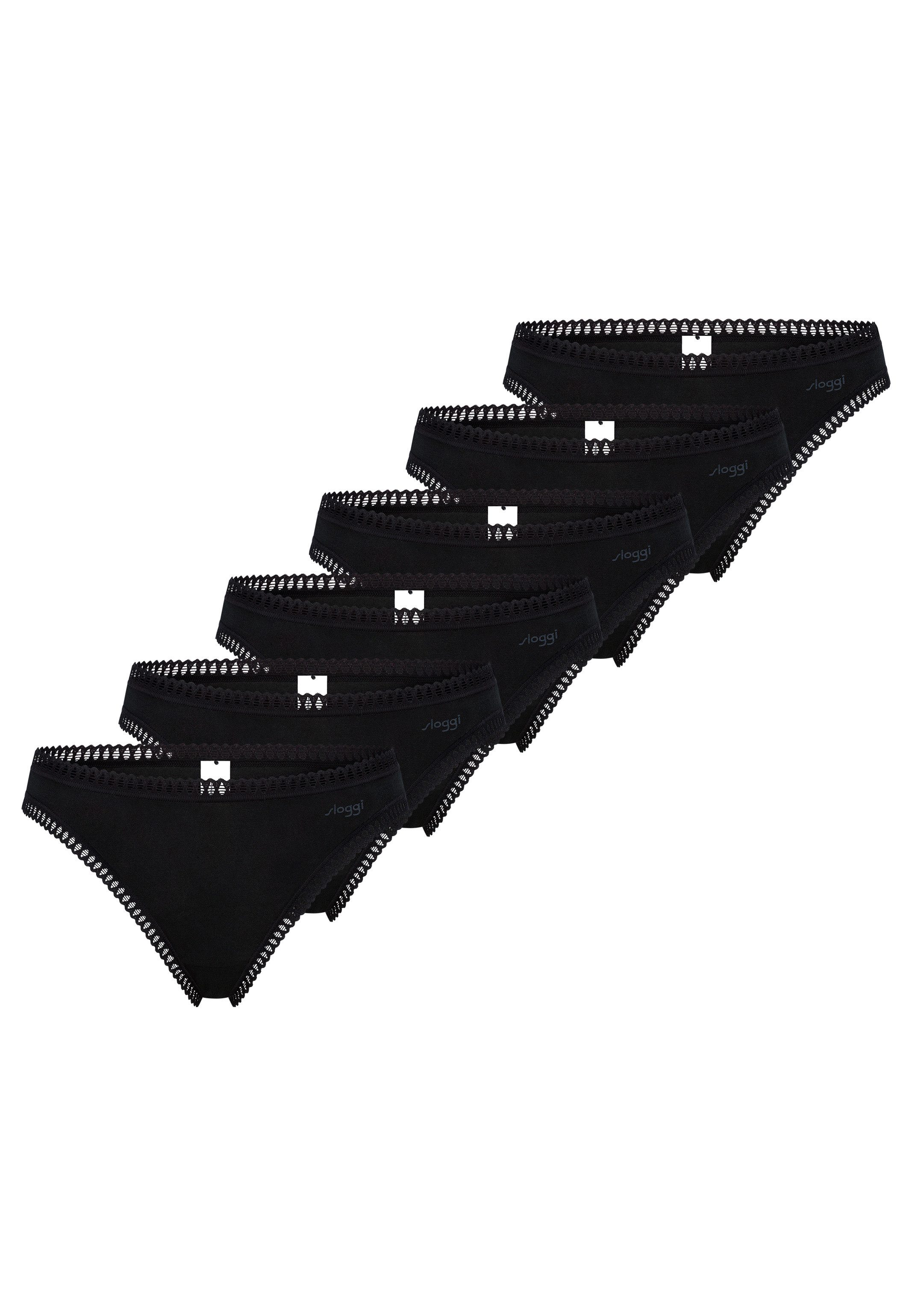 sloggi T-String 6er Pack GO Crush (Spar-Set, 6-St) String - Baumwolle - Atmungsaktiv - Komfortabel und atmungsaktiv