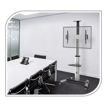 PureMounts PureMounts PDS-0001C Single Screen TV Stand, 600 x 400 mm Silbergrau/S TV-Wandhalterung