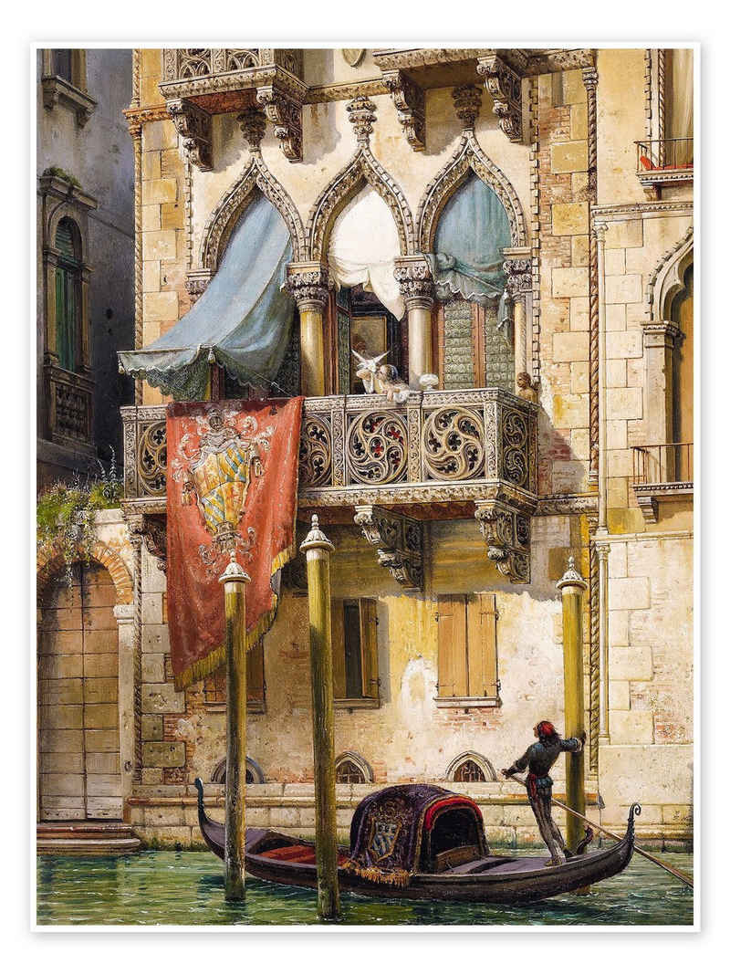 Posterlounge Poster Friedrich Nerly, Palazzo Contarini in Venedig (Haus der Desdemona), Malerei