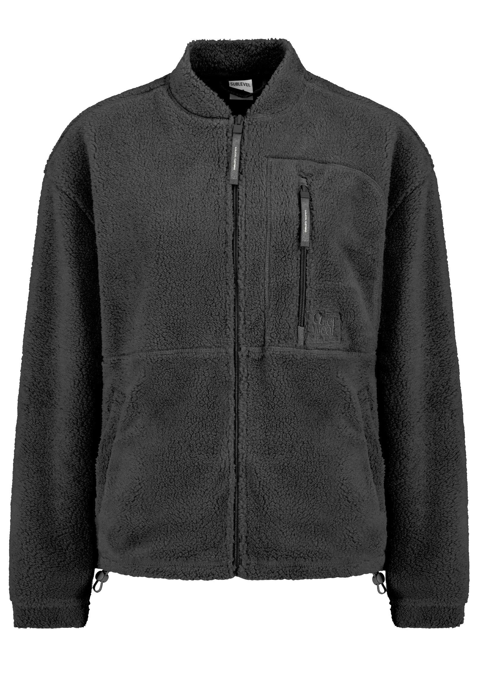 SUBLEVEL Fleecejacke Damen Teddyfleece Kuschelig Übergangsjacke Jacke Outdoor Stehkragen, Kapuze, flauschig, kuschelig, warm, Outdoor – Bild 2 von 5