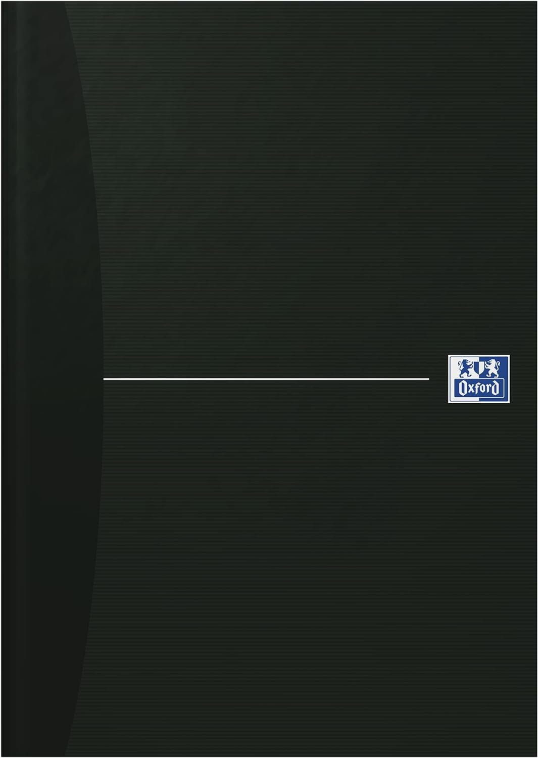Notizbuch Oxford gebundenes Buch A4 liniert 192 Seiten, smart black/schwarz