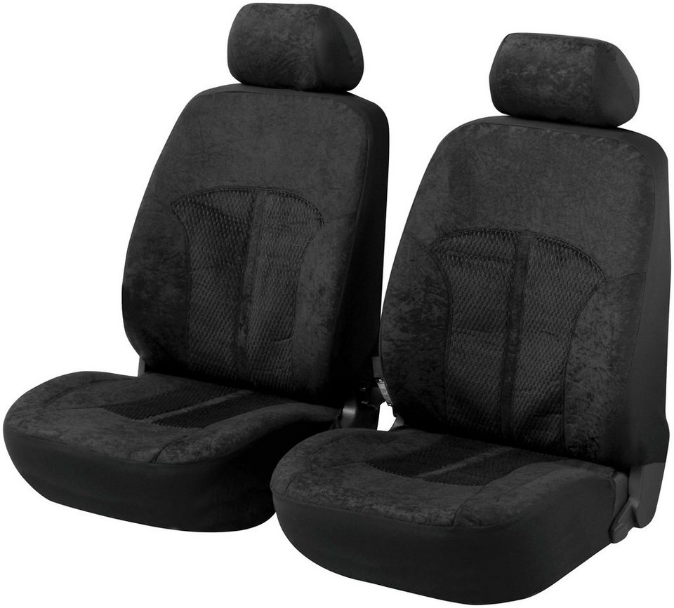 WALSER Autositzbezug ZIPP IT Premium Velvet, Set, mit  Reißverschluss-System, Sitzflächen mit 2 mm Schaumstoff Kaschierung