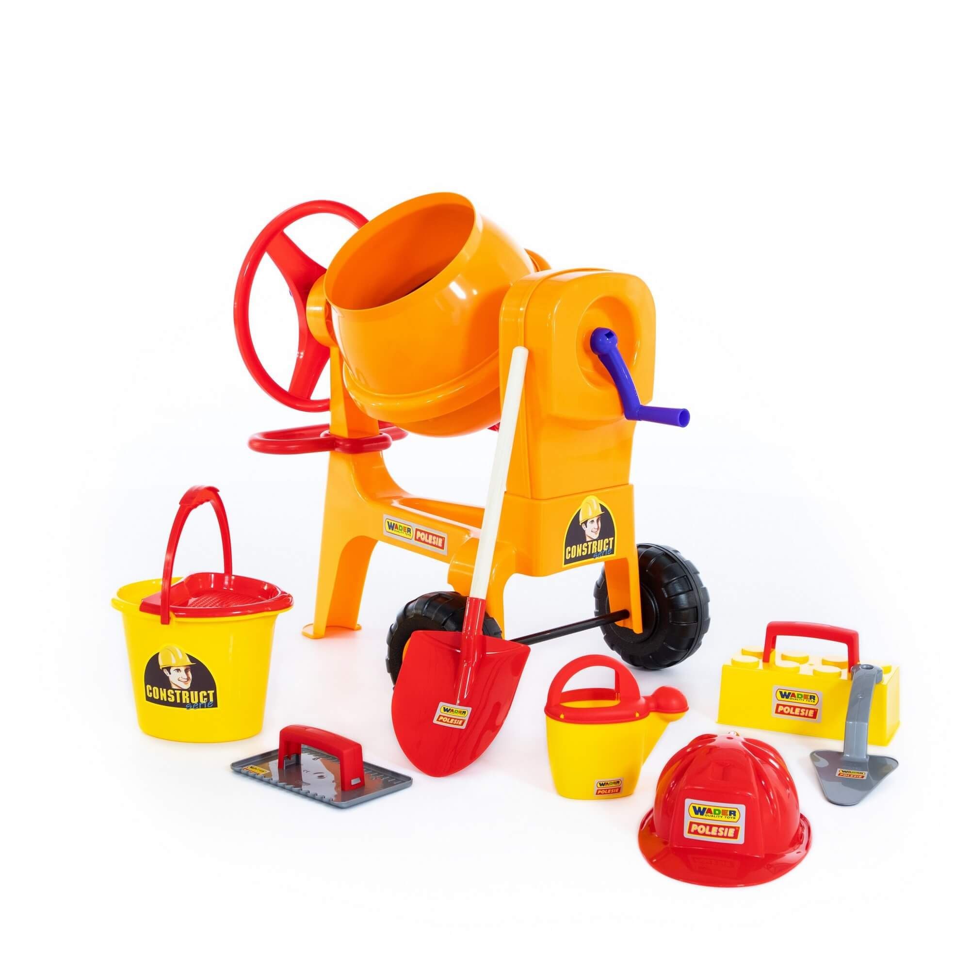 Outdoor-Spielzeug Mischmaschine mit Baustellenset 8-tlg. im Karton