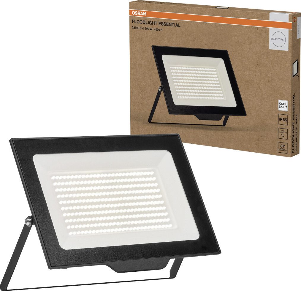 Osram Außen-Wandleuchte Osram Außenleuchte Floodlight Essential 200W 4000K, Inkl. Leuchtmittel, Nicht dimmbar ohne Bewegungsmelder